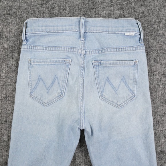 MOTHER The Insider Crop Step Fray Jeans Womens 25 Blue Denim Hold My Hand - Picture 6 of 16